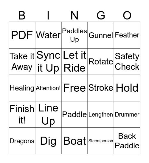 Dragon Boat Bingo Card
