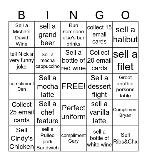 Pinstripes Bingo Card