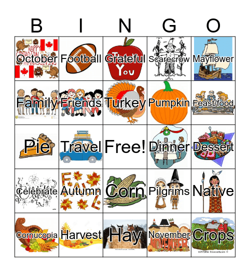 Thanksgiving Bingo Card