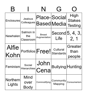Ecojustice Bingo Card