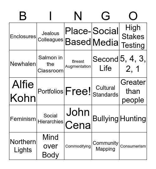 Ecojustice Bingo Card