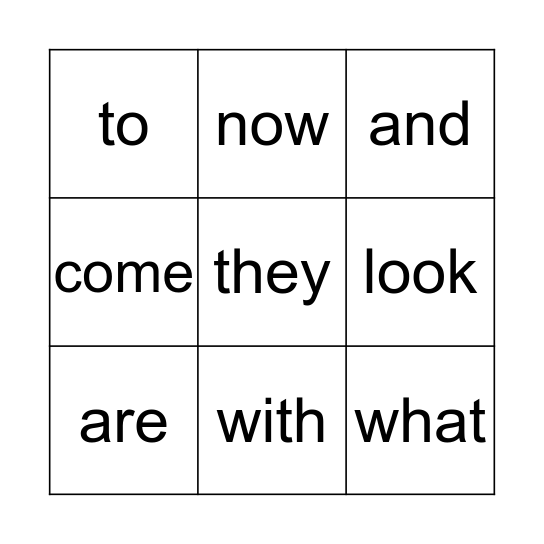 Sight Words: 2nd 9+ Bingo Card