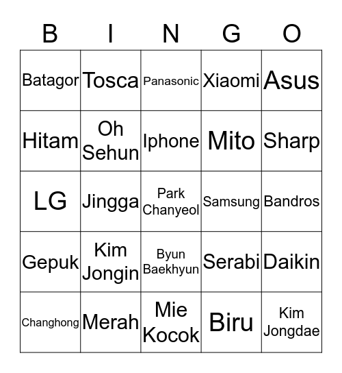 Moyisnya Ecu Bingo Card