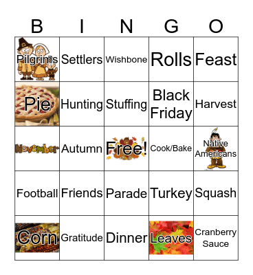 THANKSGIVING Bingo Card