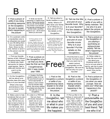 Thanksgiving Bingo Card
