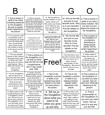 Thanksgiving Bingo Card
