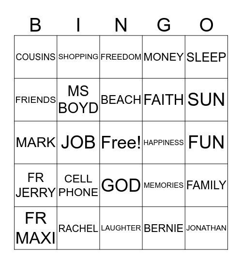 Thanksgiving Bingo Card