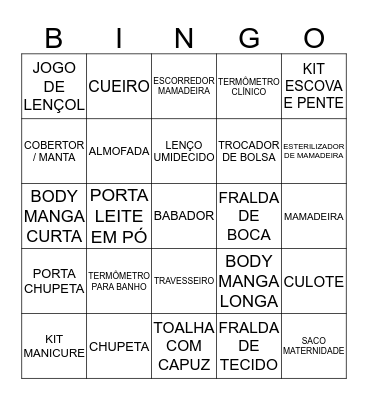 CHÁ DO EDUARDO Bingo Card