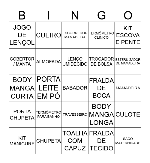 CHÁ DO EDUARDO Bingo Card
