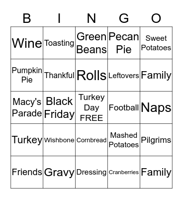 Thanksgiving  Bingo Card