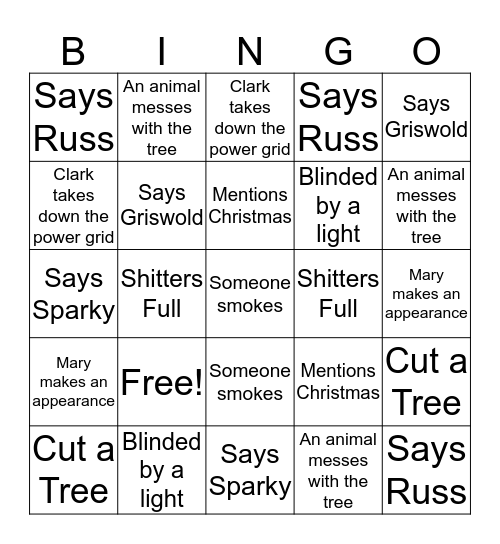 Binge Drinking Bingo Card