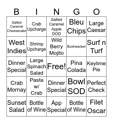 Beach House Bingo! Bingo Card