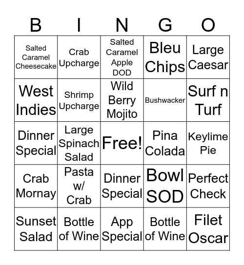 Beach House Bingo! Bingo Card