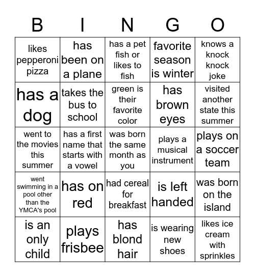 Welcome to Third Grade Bingo Card