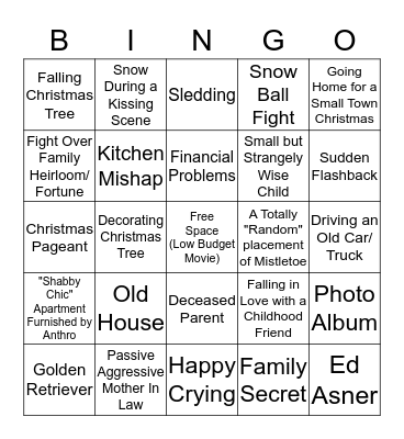 Hallmark Christmas Movie Bingo 2 Bingo Card