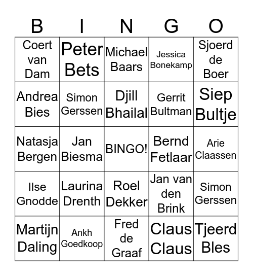 De Zuiderzeeland medewerkers bingo! Bingo Card