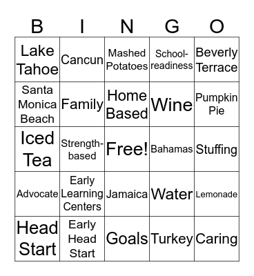 St. Anne's Bingo Card