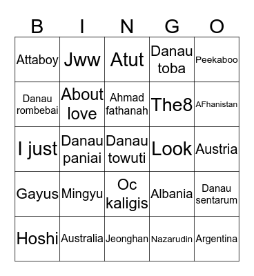 Anuyh Bingo Card