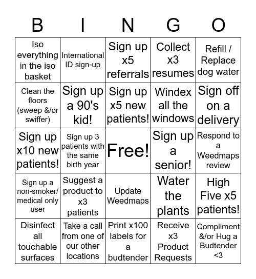 Canna Admin Bingo! Bingo Card