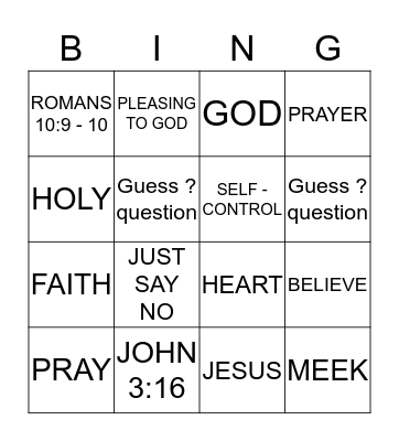 THE PRAYER OF FAITH Bingo Card