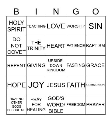 DISCIPLESHIP BINGO Card