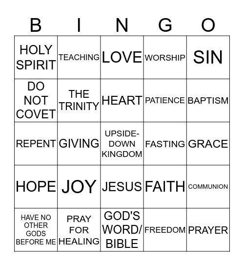 DISCIPLESHIP BINGO Card