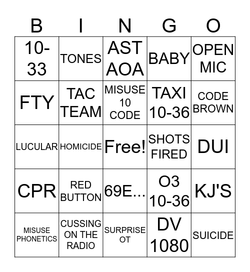 Midshift BINGO Card