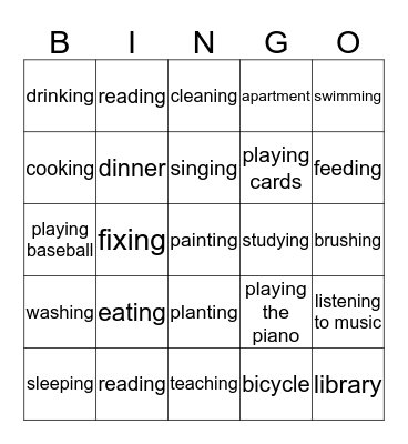 lesson 3&4 bingo Card