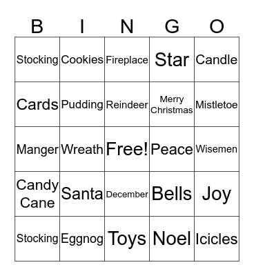 Lorneville Christmas Bingo Card