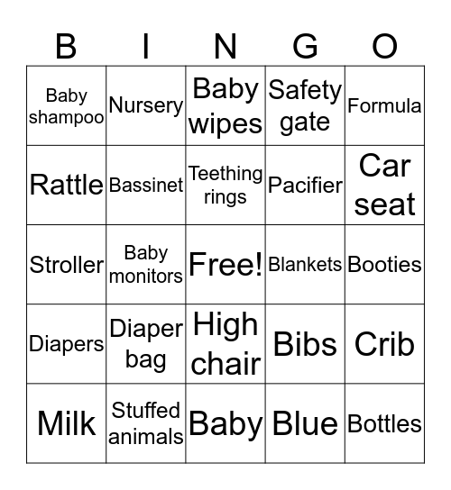 Sophia's Baby Shower! Bingo Card