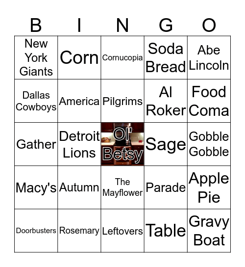 Thanksgiving Bingo Card