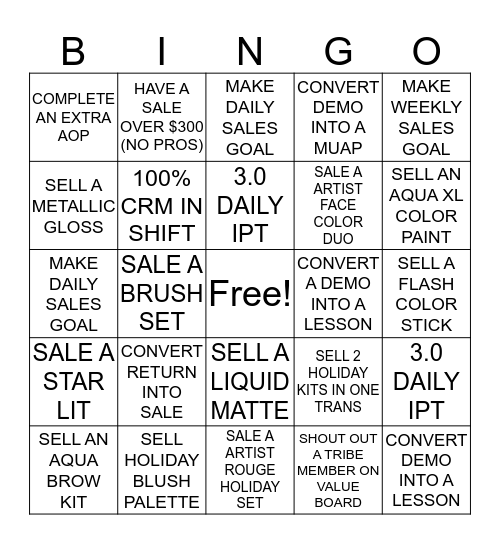 DECEMBER Bingo Card