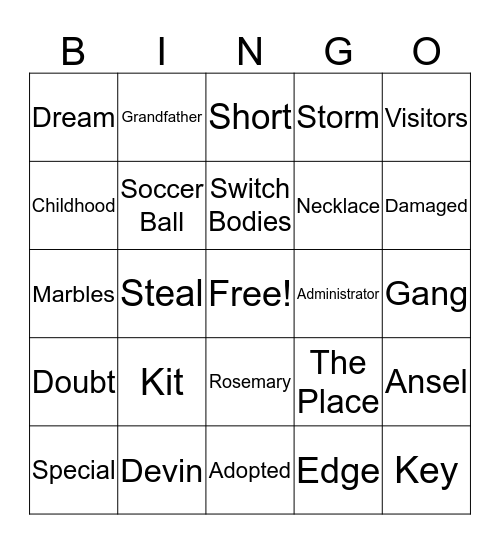 The One Safe Place Bingo Card