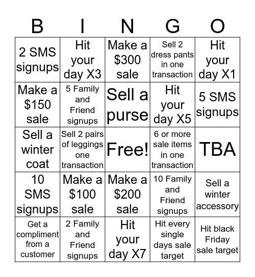 Nov 20-26 Bingo Card