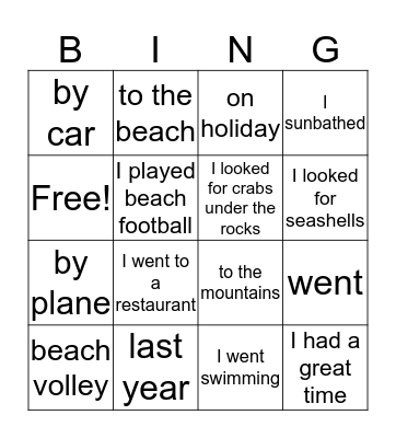 holiday Bingo Card