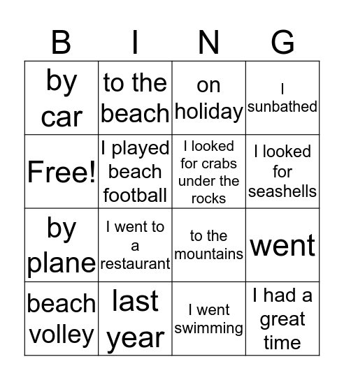 holiday Bingo Card