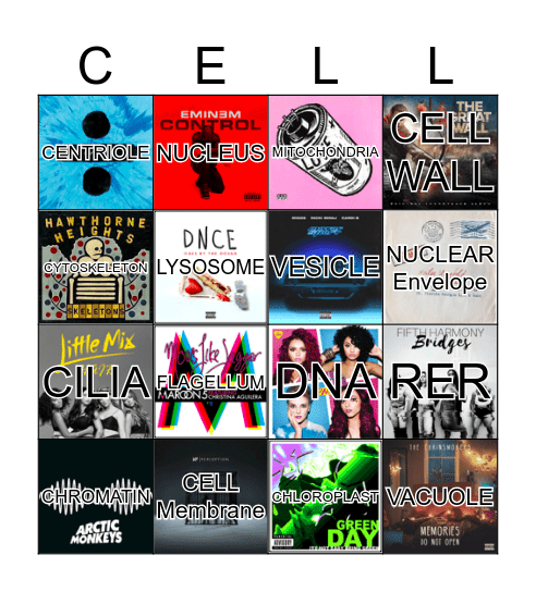 ♫ Jukebox Cell Bingo Card