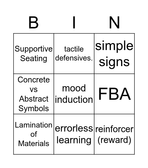 TA BINGO Card