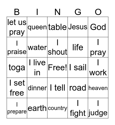 Prima Latina Lessons 1-7 Bingo Card