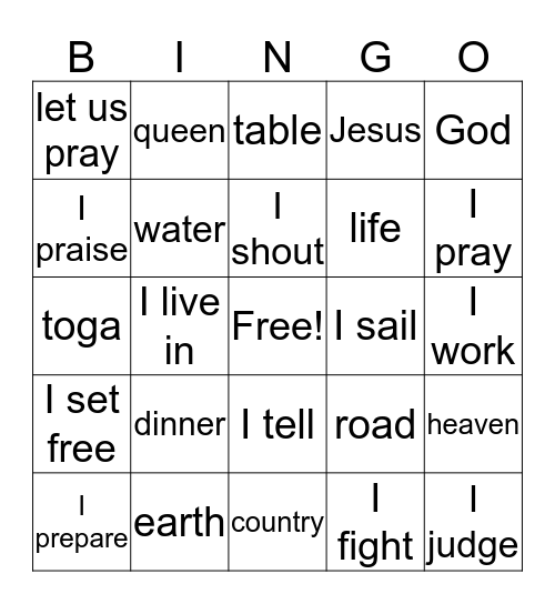 Prima Latina Lessons 1-7 Bingo Card