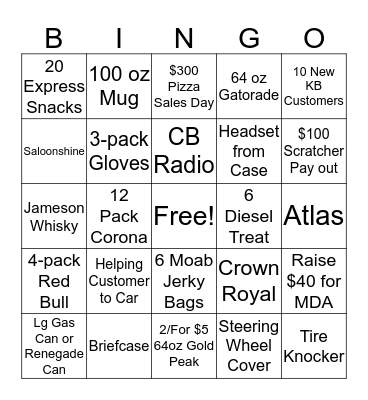 Express Rewards Bingo Card