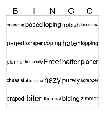 Level 6 Lesson 6 Bingo Card