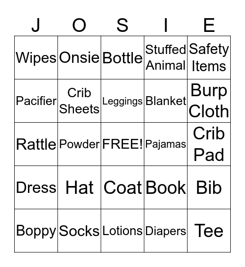 You Are My Sunshine! Bingo Card