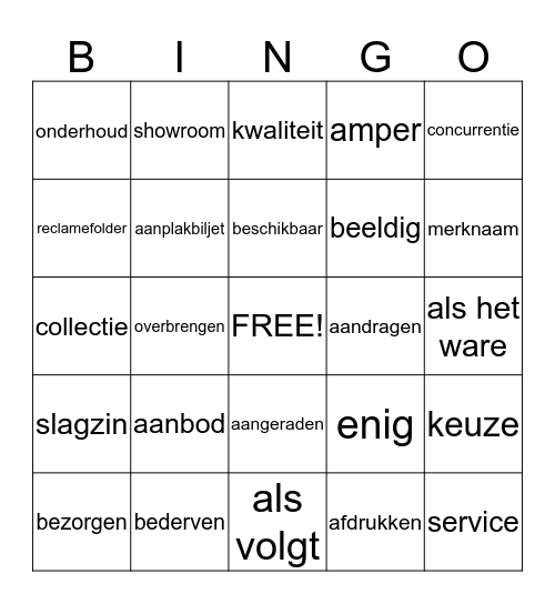 Woordenschat thema 1 platen 4 t/m 6 Bingo Card