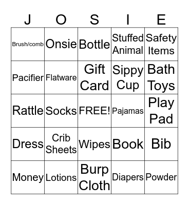 You Are My Sunshine! Bingo Card