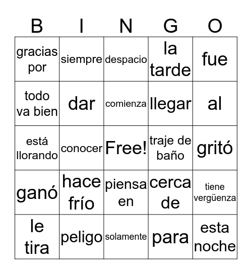 Patricia Ch 8, 9, 10 Vocab Bingo Card