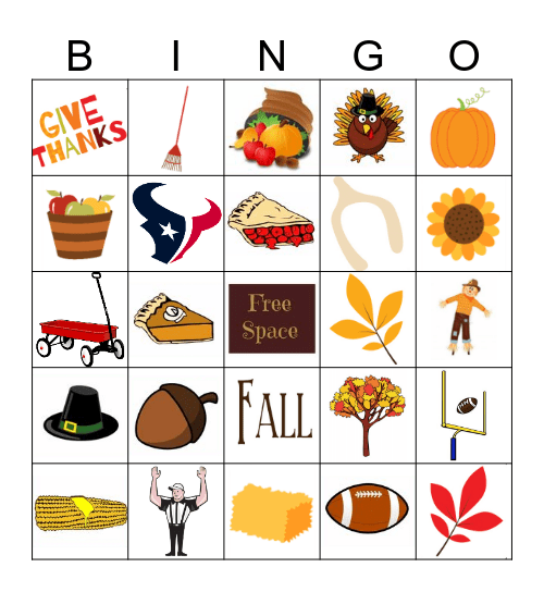 Thanksgiving Bingo Card