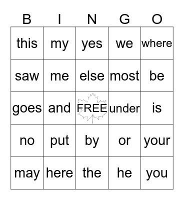 HAPPY FALL! Bingo Card