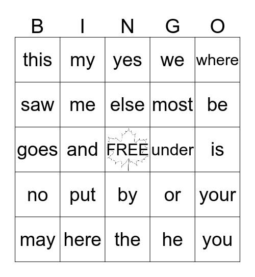 HAPPY FALL! Bingo Card