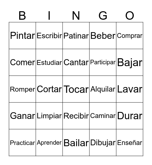This is an Unkwown Bingo Game  Bingo Card